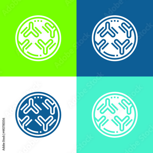 Antibodies Flat four color minimal icon set