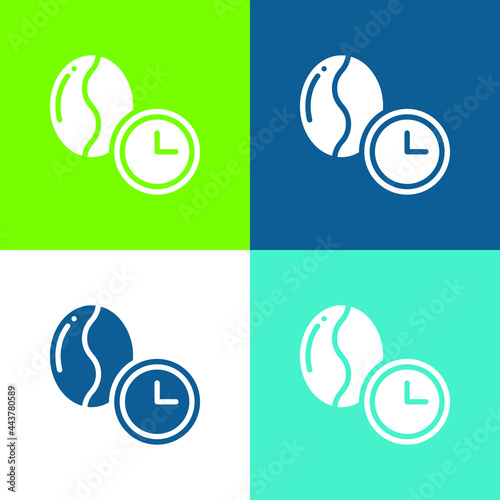 Bean Flat four color minimal icon set