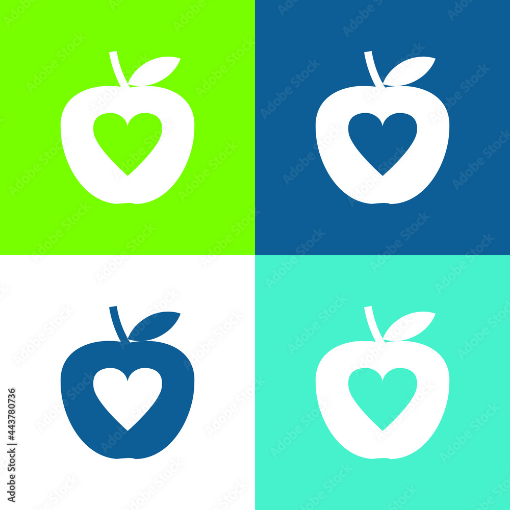 Fototapeta premium Apple Flat four color minimal icon set