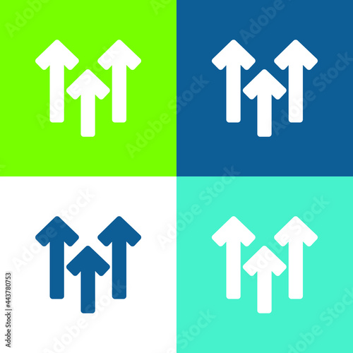Arrows Up Flat four color minimal icon set