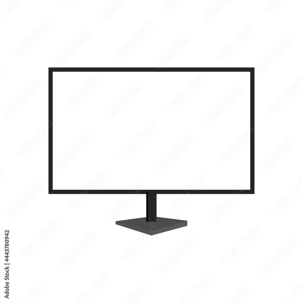A realistic computer monitor in apple Imac style isolated on transparent background. Vector mockup. Vector illustration.