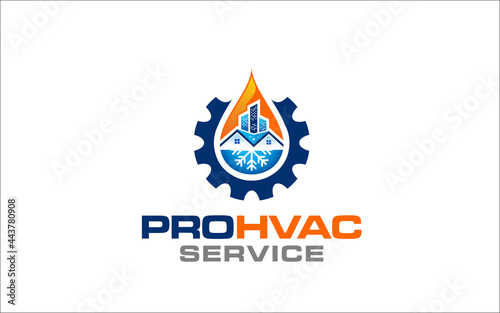 Illustration graphic vector of plumbing, heating and cooling service Logo Design template