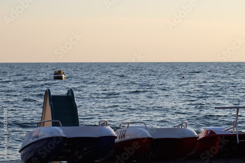 boat at sunset