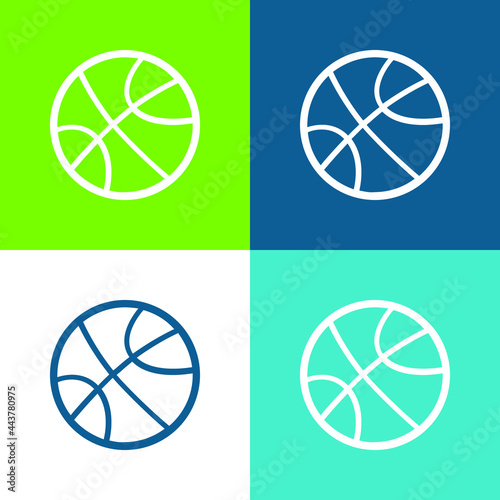Ball For Sports Flat four color minimal icon set