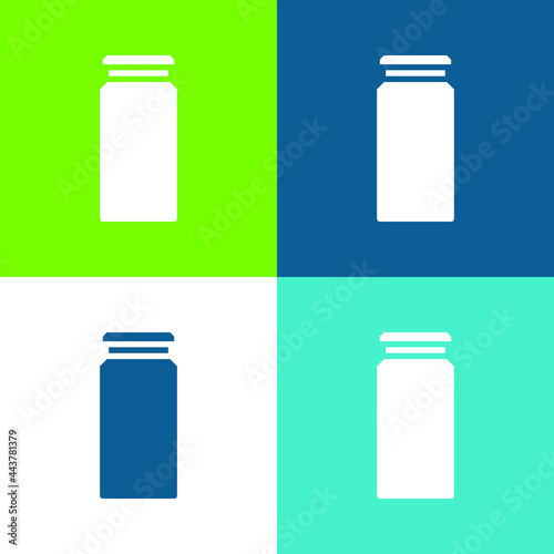 Bottle Flat four color minimal icon set