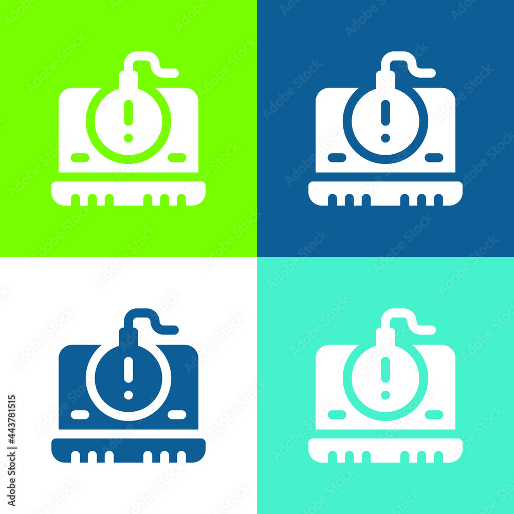 Bomb Flat four color minimal icon set Bomb Flat four color minimal icon set
