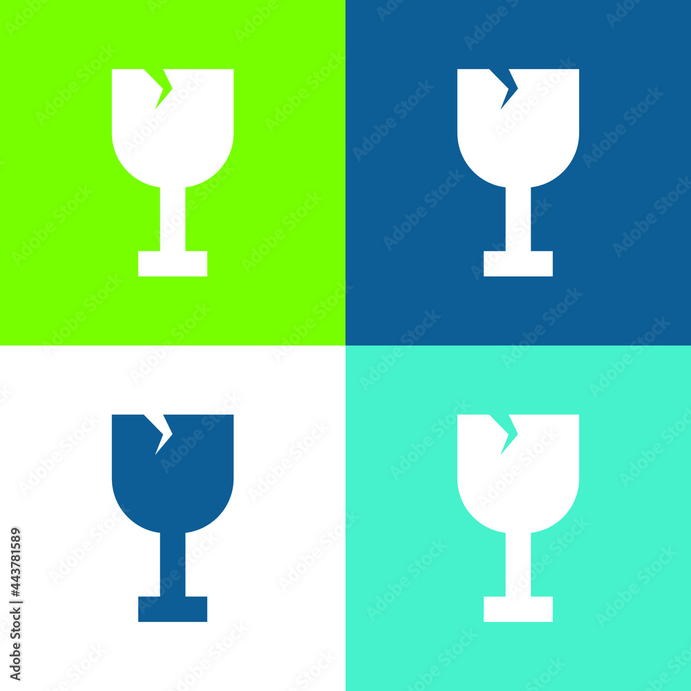 Breakeable Flat four color minimal icon set Breakeable Flat four color minimal icon set