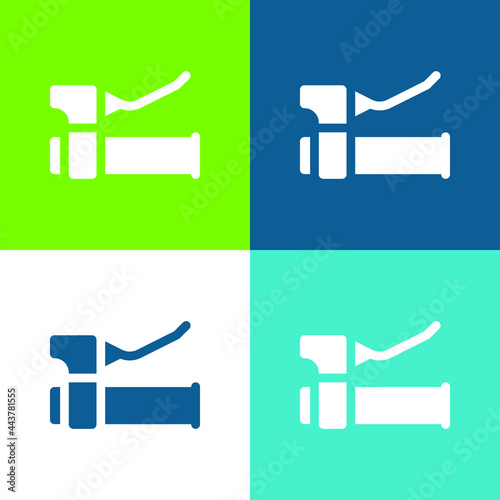 Brake Flat four color minimal icon set