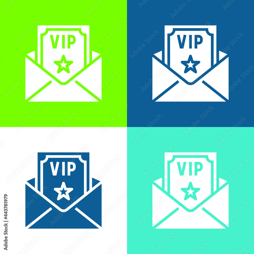 Birthday And Party Flat four color minimal icon set