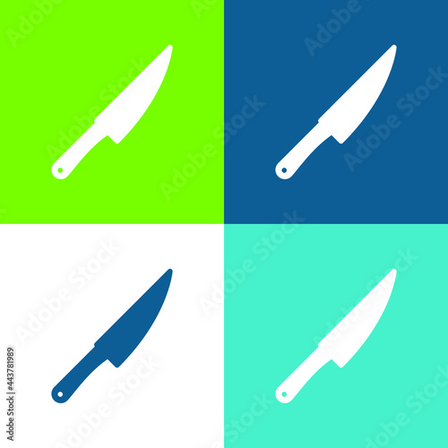 Big Knife Flat four color minimal icon set