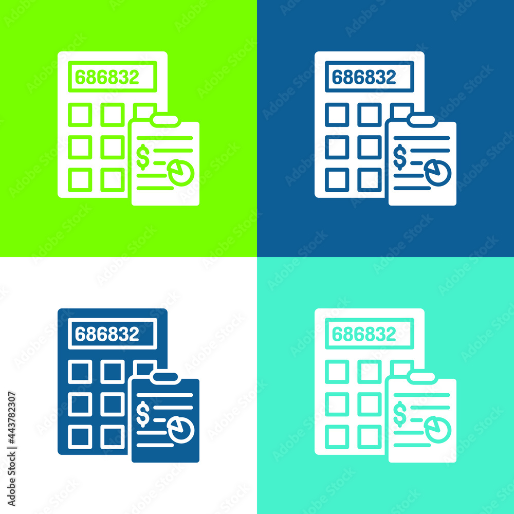 Account Flat four color minimal icon set Account Flat four color minimal icon set