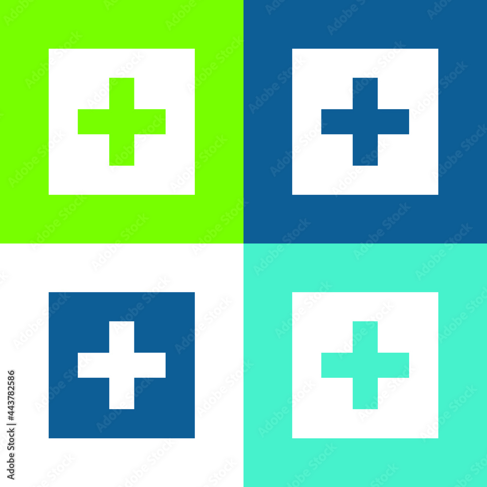 Obraz premium Addthis Flat four color minimal icon set