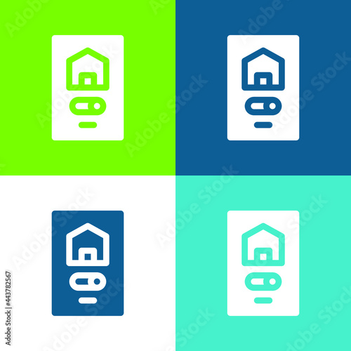 Application Flat four color minimal icon set