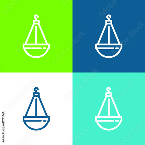 Basket Flat four color minimal icon set