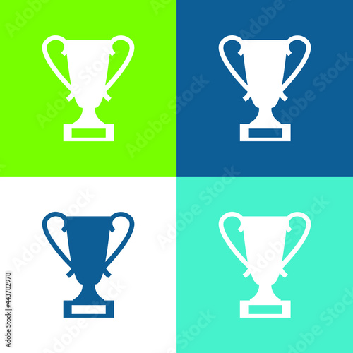 Award Trophy Flat four color minimal icon set