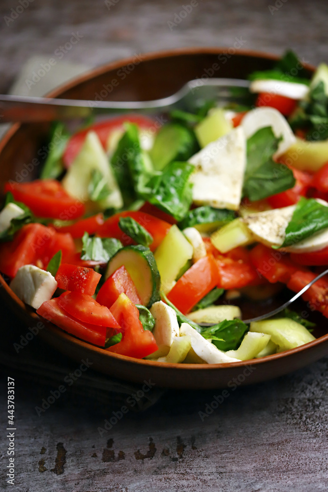 Healthy fresh salad bowl. Keto diet salad. Healthy fresh salad bowl. Keto diet salad.