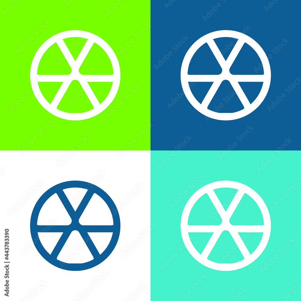 Ball Toy Outline Flat four color minimal icon set Ball Toy Outline Flat four color minimal icon set