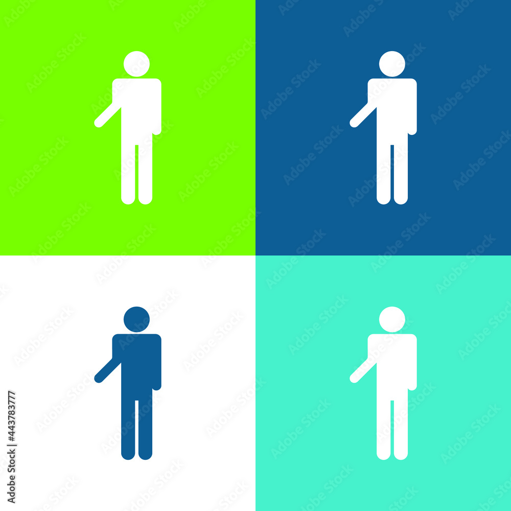Basic Silhouette Flat four color minimal icon set Basic Silhouette Flat four color minimal icon set