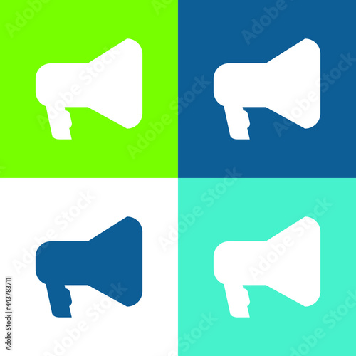 Amplification Tool Silhouette In Black Flat four color minimal icon set