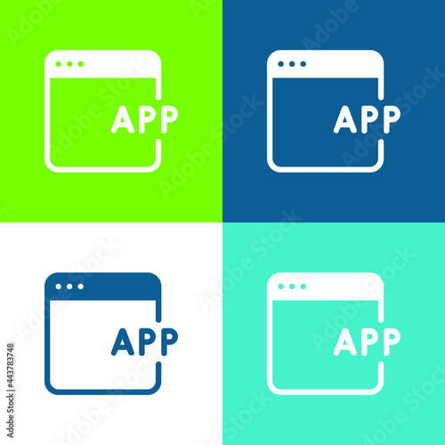 Free Download App Flat four color minimal icon set - GFXLoad