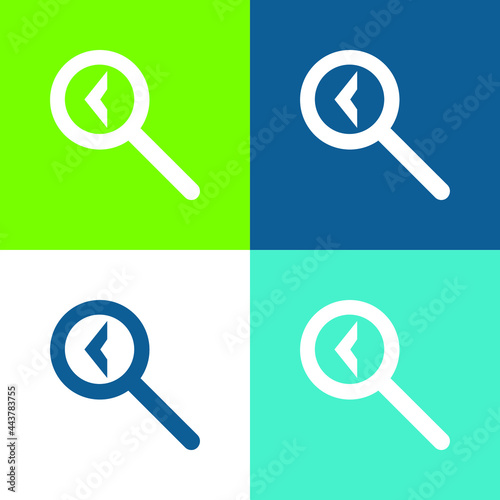 Back Search Interface Symbol Flat four color minimal icon set