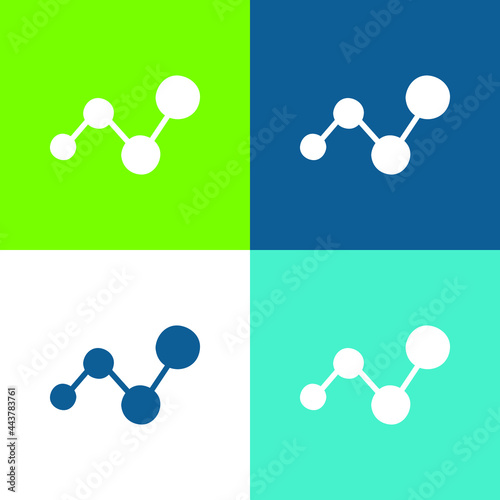 Analytics Chart Symbol Flat four color minimal icon set