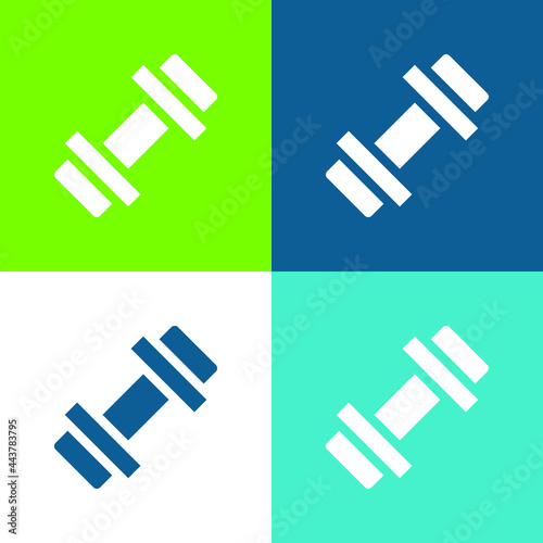 Barbell Flat four color minimal icon set