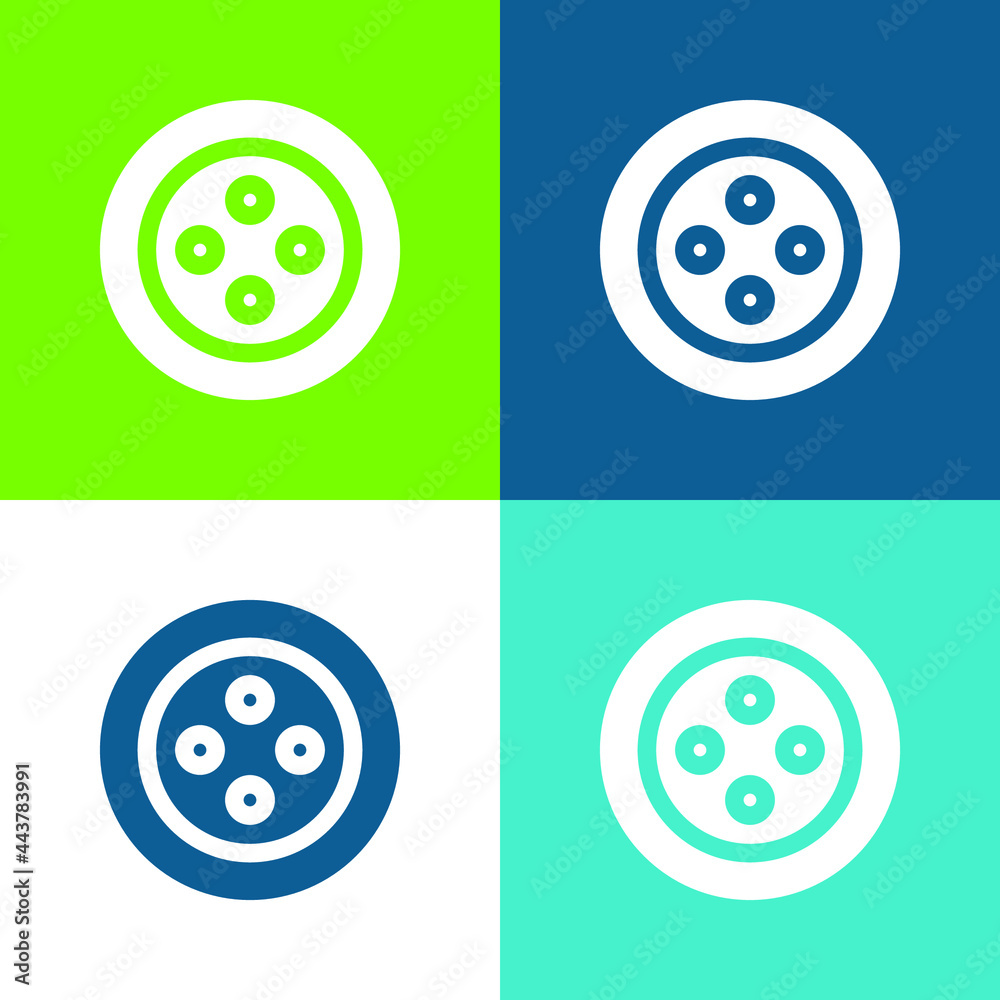 Botton Flat four color minimal icon set Botton Flat four color minimal icon set