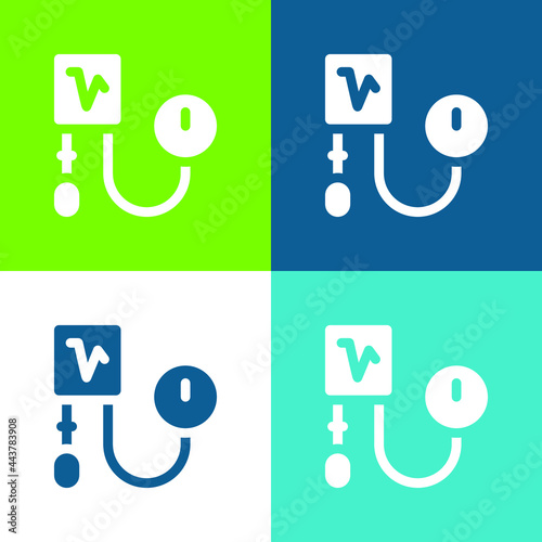 Blood Pressure Flat four color minimal icon set