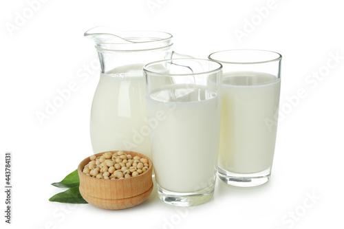Concept of vegan milk isolated on white background
