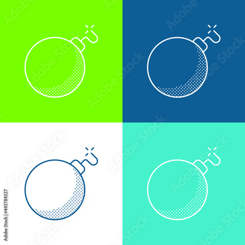 Bomb Flat four color minimal icon set
