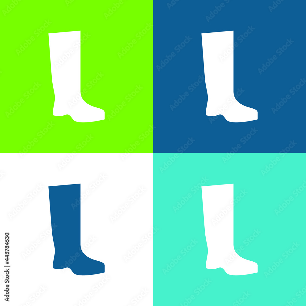 Boot Flat four color minimal icon set Boot Flat four color minimal icon set