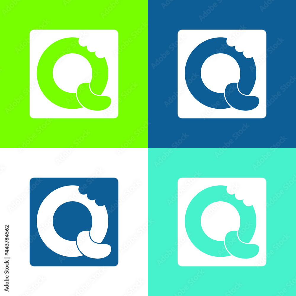 Bisquits Logo Flat four color minimal icon set Bisquits Logo Flat four color minimal icon set