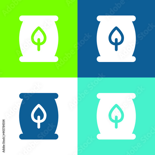 Biomass Energy Flat four color minimal icon set