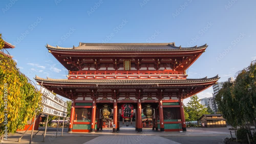 Tokyo Japan time lapse 4K, city skyline timelapse at Asakusa Temple (Senso-Ji) Tokyo Japan time lapse 4K, city skyline timelapse at Asakusa Temple (Senso-Ji)