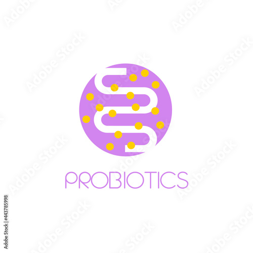 Probiotics logo. Bacteria logo. Concept of healthy nutrition ingredient for therapeutic purposes. Simple flat style trend modern logotype graphic design isolated