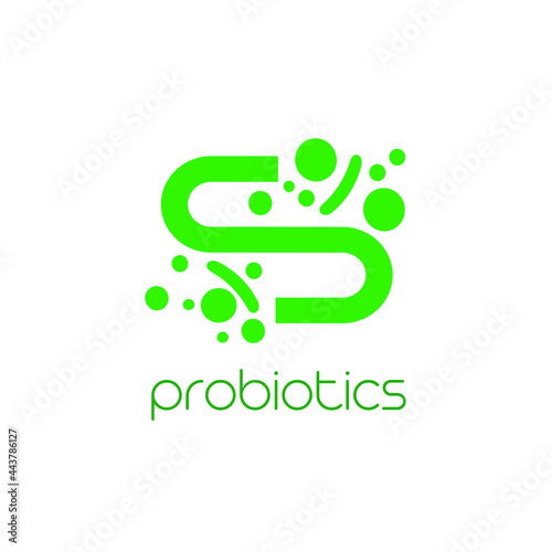 Probiotics logo. Bacteria logo. Concept of healthy nutrition ingredient for therapeutic purposes. Simple flat style trend modern logotype graphic design isolated