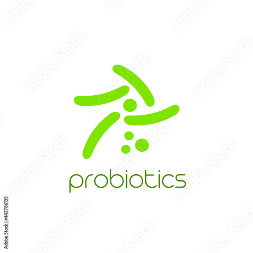 Probiotics logo. Bacteria logo. Concept of healthy nutrition ingredient for therapeutic purposes. Simple flat style trend modern logotype graphic design isolated