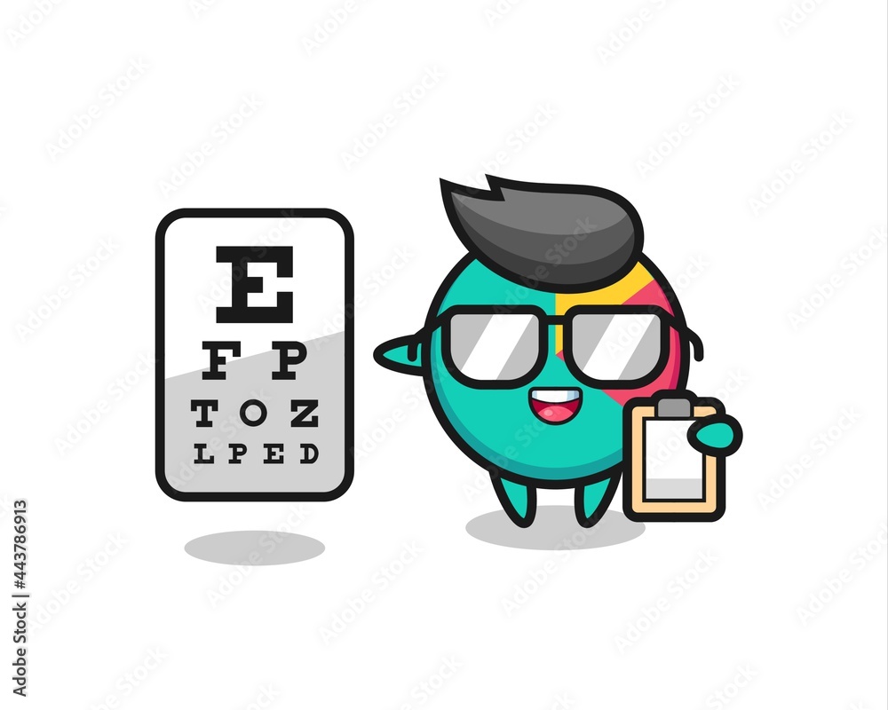 Obraz premium Illustration of chart mascot as an ophthalmology