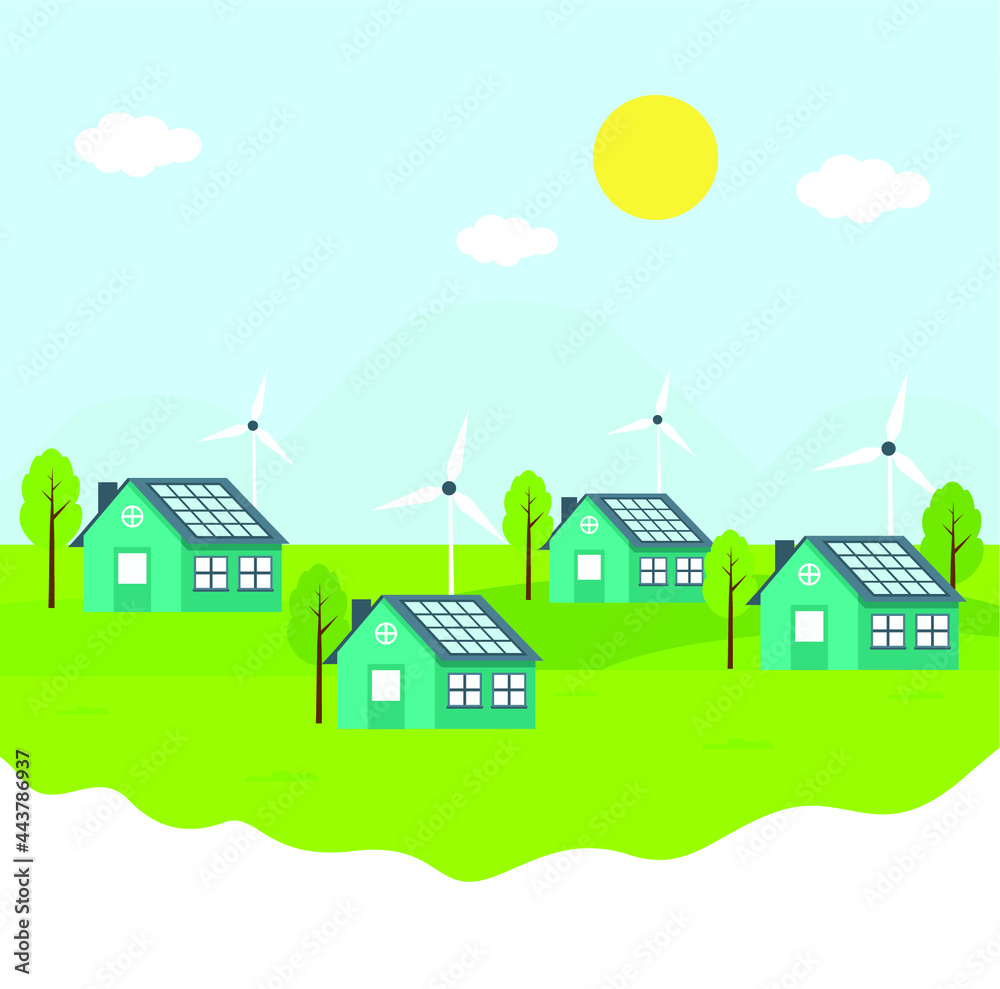 Flat Eco Houses Solar Panel energy