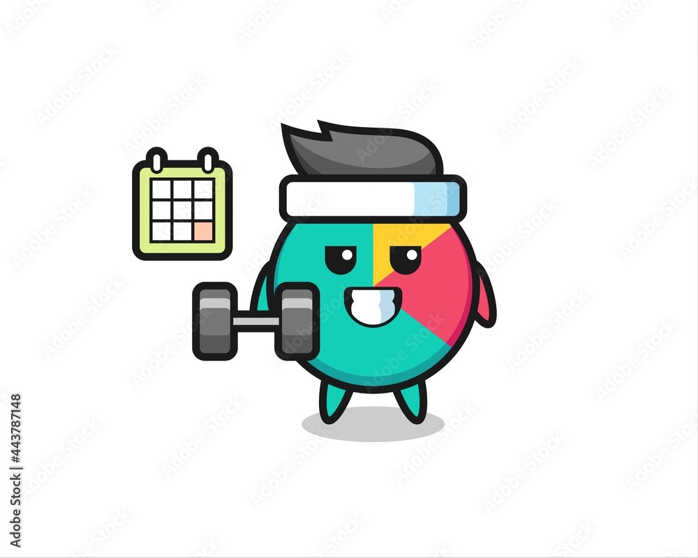 chart mascot cartoon doing fitness with dumbbell chart mascot cartoon doing fitness with dumbbell