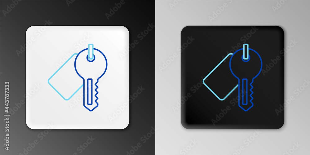 Line Marked key icon isolated on grey background. Colorful outline concept. Vector Line Marked key icon isolated on grey background. Colorful outline concept. Vector