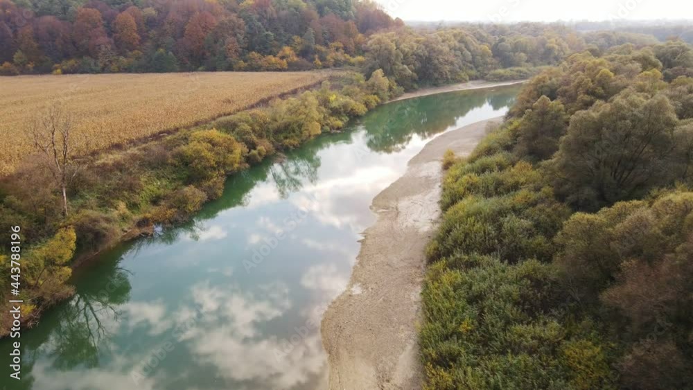 aerial view of river moving forward aerial view of river moving forward