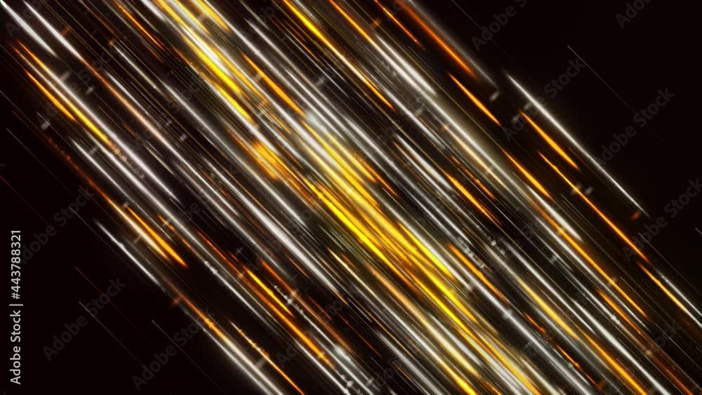 Luminous path with moving colored lines. Animation. Beautiful luminous stream of lines on black background. Space or futuristic way to another world