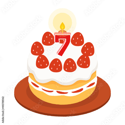 7歳の誕生日ケーキ、7周年のアニバーサリーケーキ
