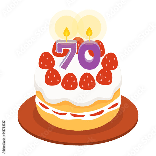 70歳の誕生日ケーキ、70周年のアニバーサリーケーキ
