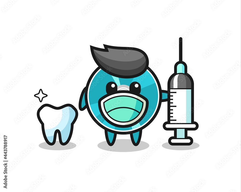 Mascot character of optical disc as a dentist Mascot character of optical disc as a dentist