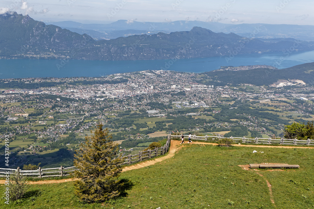 Mountains and lake Bourget from the top of Revard summit
