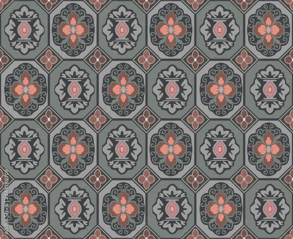 Japanese Luxury Flower Motif Tile Vector Seamless Pattern Japanese Luxury Flower Motif Tile Vector Seamless Pattern