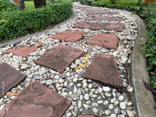 Stone paths to walk in the garden